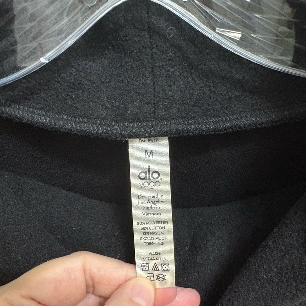ALO Yoga Women’s Black Haze Turtleneck Sweatshirt Size Medium Pullover Fleece - Picture 3 of 10